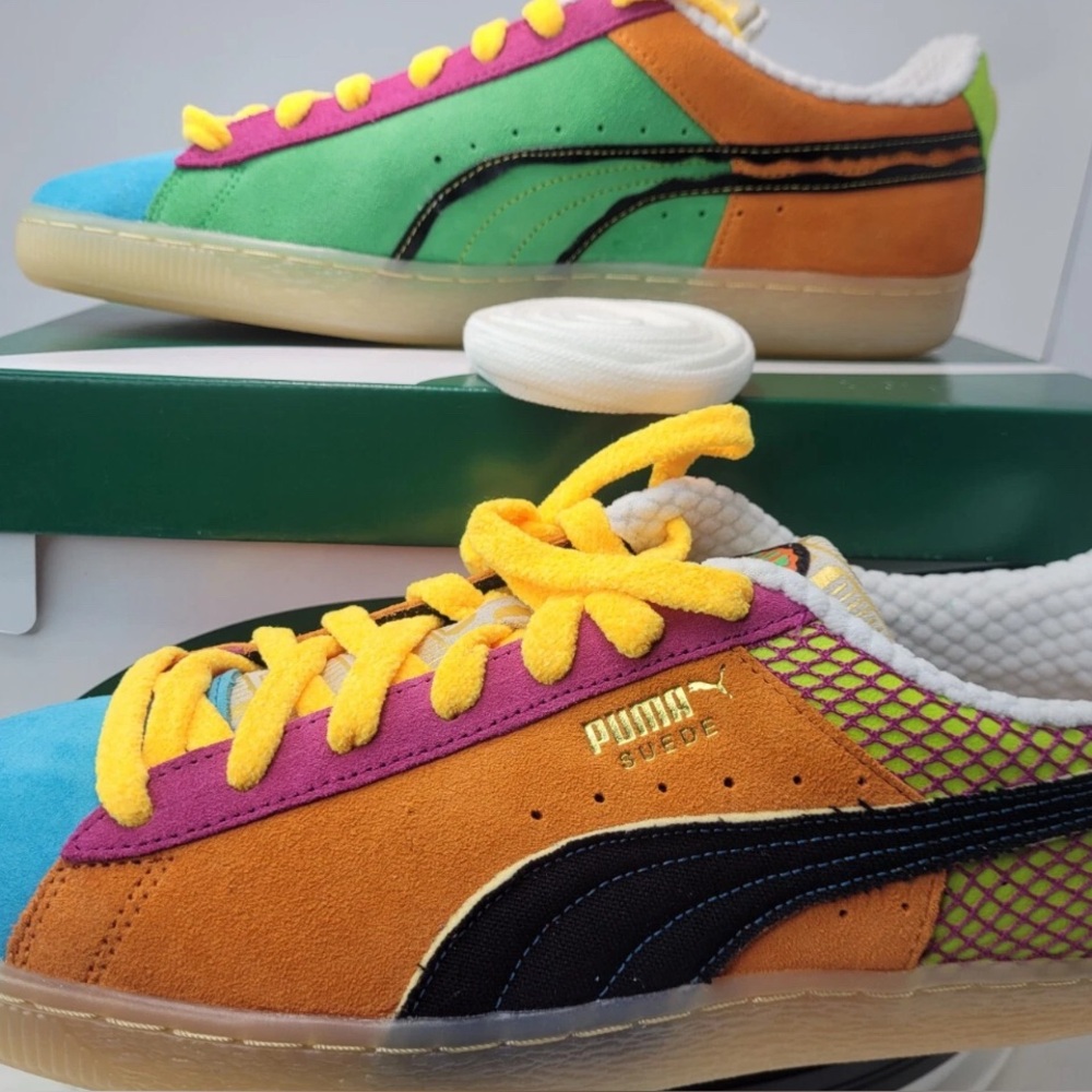 PUMA x The Hundreds Suede Classic Sneakers - Multicolor - Size 7 - Picture 2 of 8